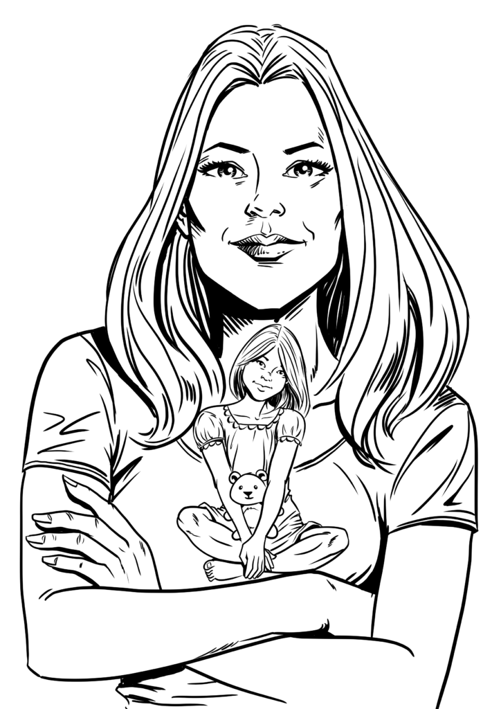 Ilustracija osebe, ki je premagala stres.